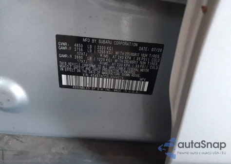 2020 Subaru Outback Premium z USA, uszkodzony, nr VIN 4S4BTACC5L3244074